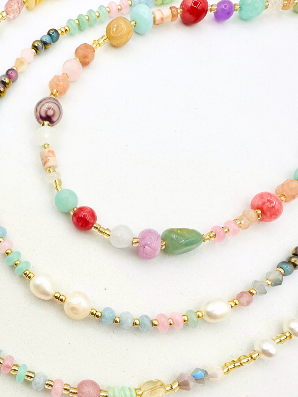 Coral Bloom Beaded Necklace