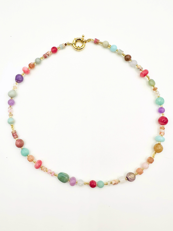 Coral Bloom Beaded Necklace