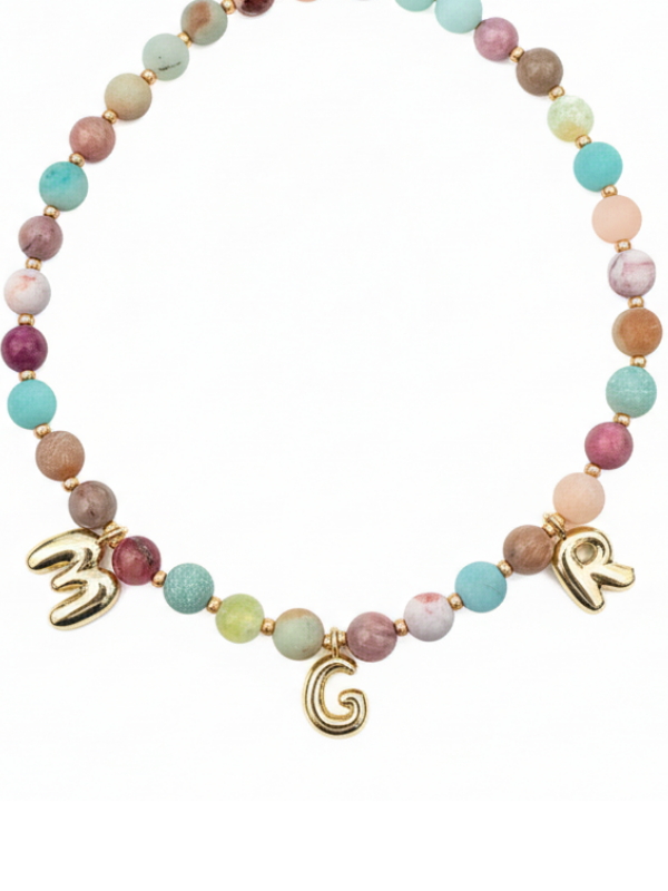 Custom Beaded Initial Necklace