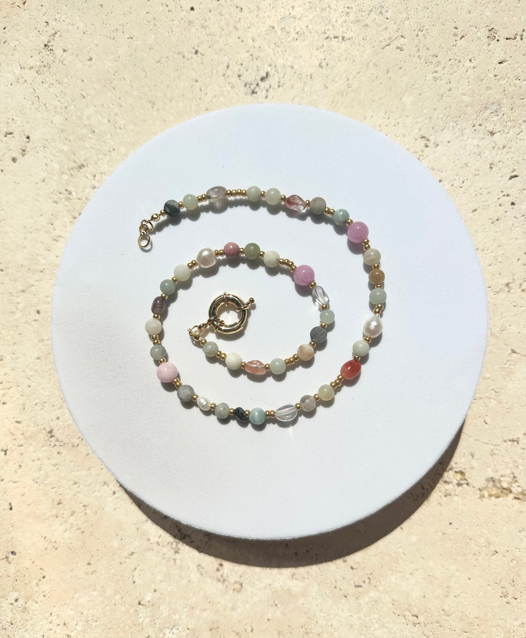 Oyster Stacks Beaded Necklace