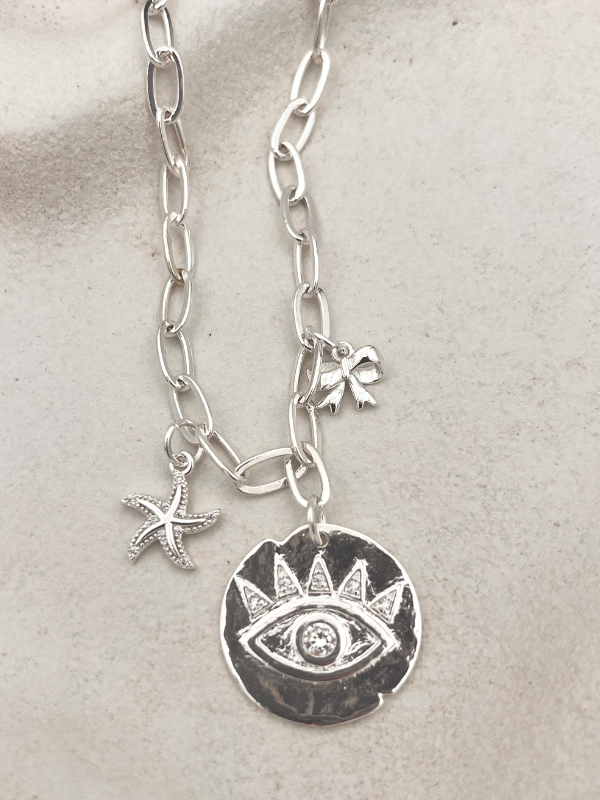 Silver Stargazer Charm Necklace